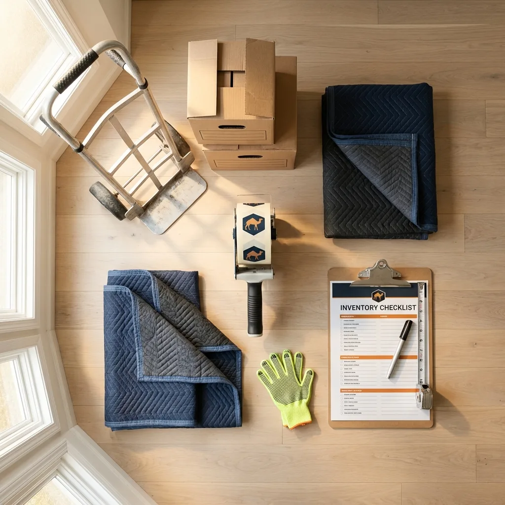 Professional moving supplies and packing materials layout for North Palm Beach residential relocations